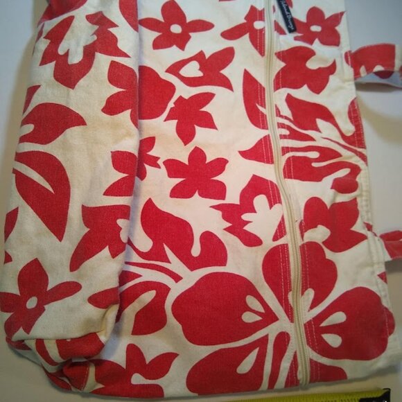 Vacation-Ready!  NWOT  Island Breeze   cream + red  tropical tote - Picture 8 of 8